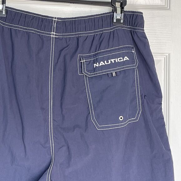 Nautica Men's Quick Dry Large Nylon 8" Swim Trunks Navy - Picture 3 of 14